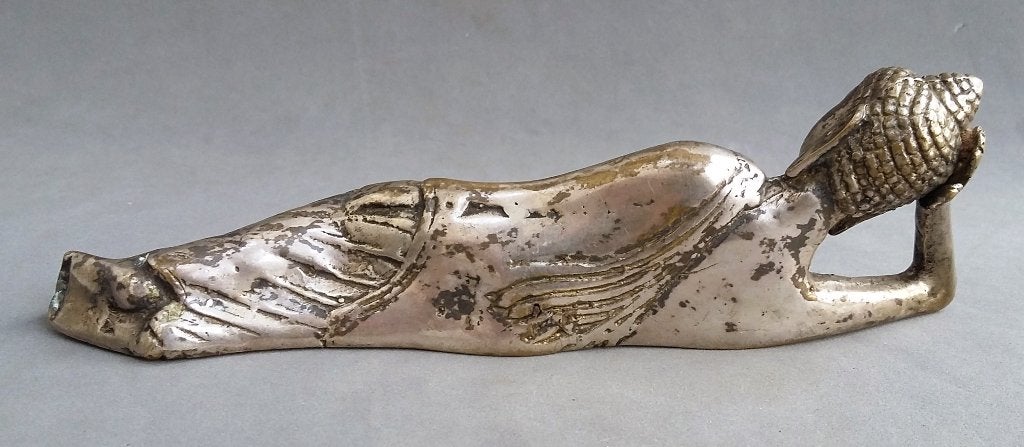 20 ste eeuw Bronzen Liggende Boeddha Buddha Boeda Buda Beeld, Antiek en Kunst, Antiek | Koper en Brons, Ophalen of Verzenden, Brons