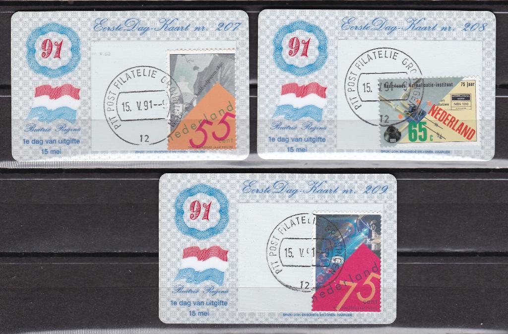 Nederland Eerste Dag Kaartjes EDK nr. 207-209, Postzegels en Munten, Postzegels | Eerstedagenveloppen, Ophalen of Verzenden, Onbeschreven