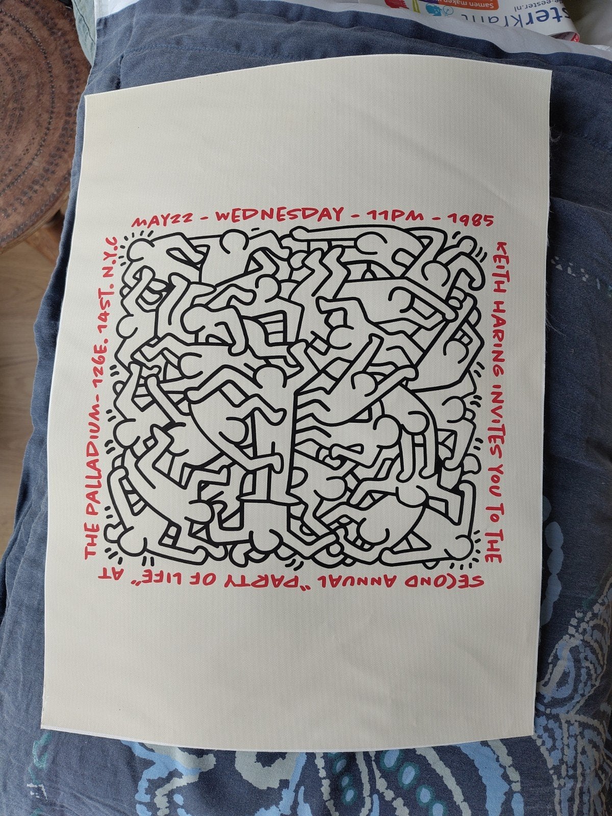 Keith Haring 'Party of Life' Palladium Poster 1985 . A3 form, Ophalen of Verzenden