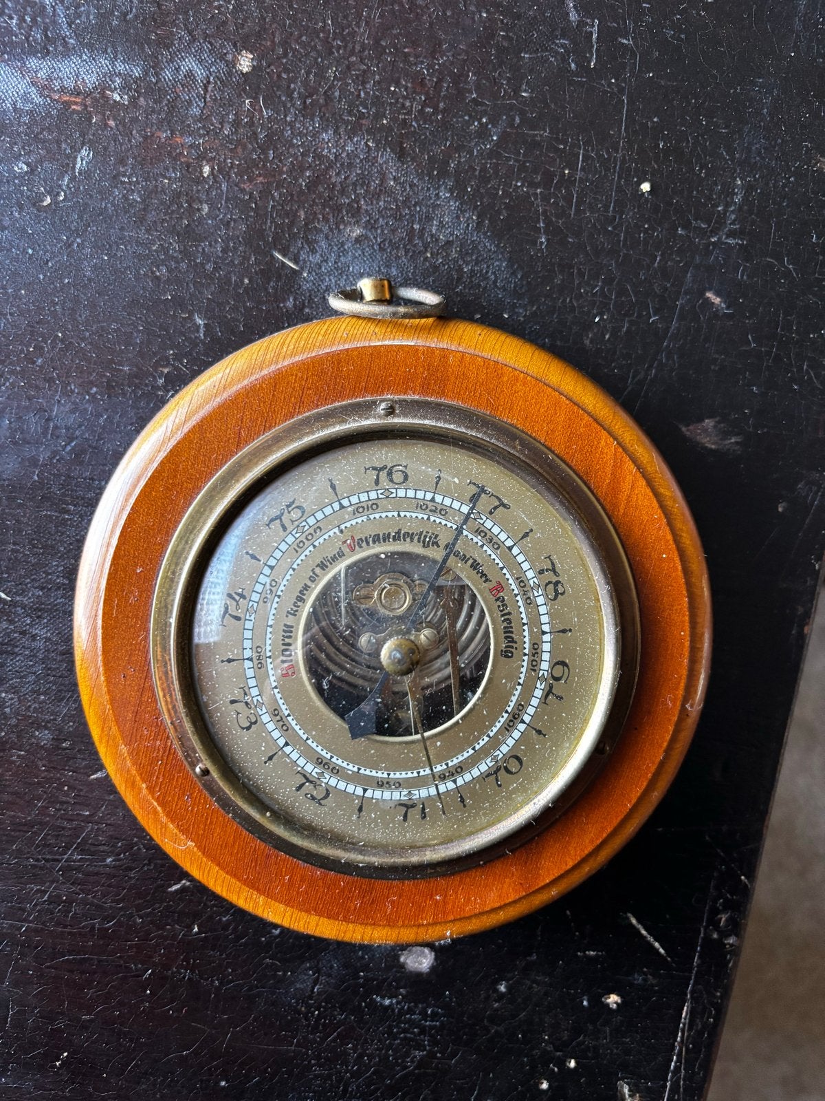 Vintage Barometer - Houten Behuizing, Ophalen of Verzenden, Gebruikt, Barometer