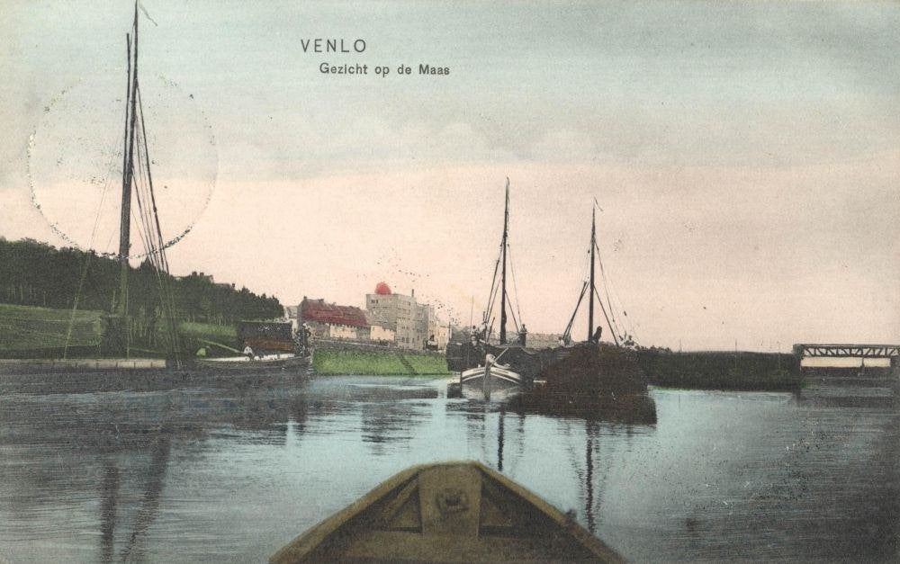 VENLO, Gezicht op de Maas (1907) Ansichtkaart, Verzamelen, Ophalen of Verzenden, Voor 1920, Gelopen, Limburg