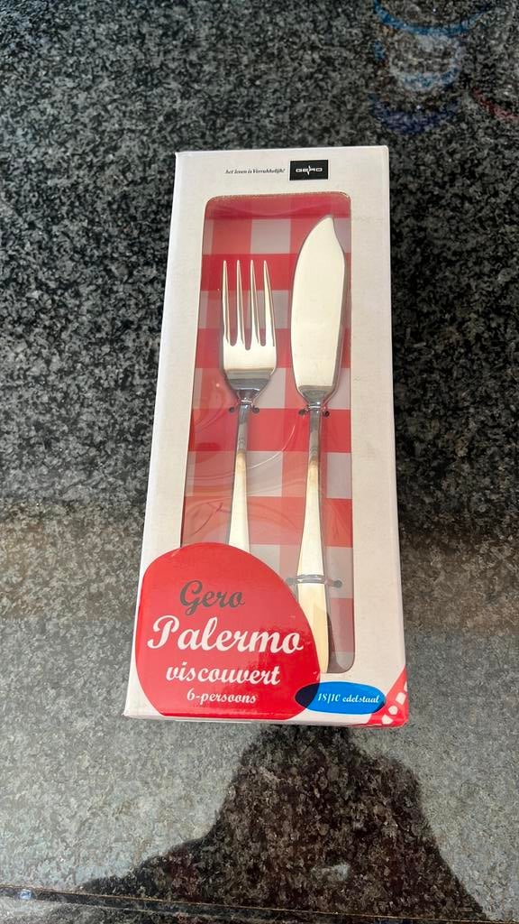 Viscouvert, Ophalen of Verzenden, Zo goed als nieuw, Rvs of Chroom, Bestekset