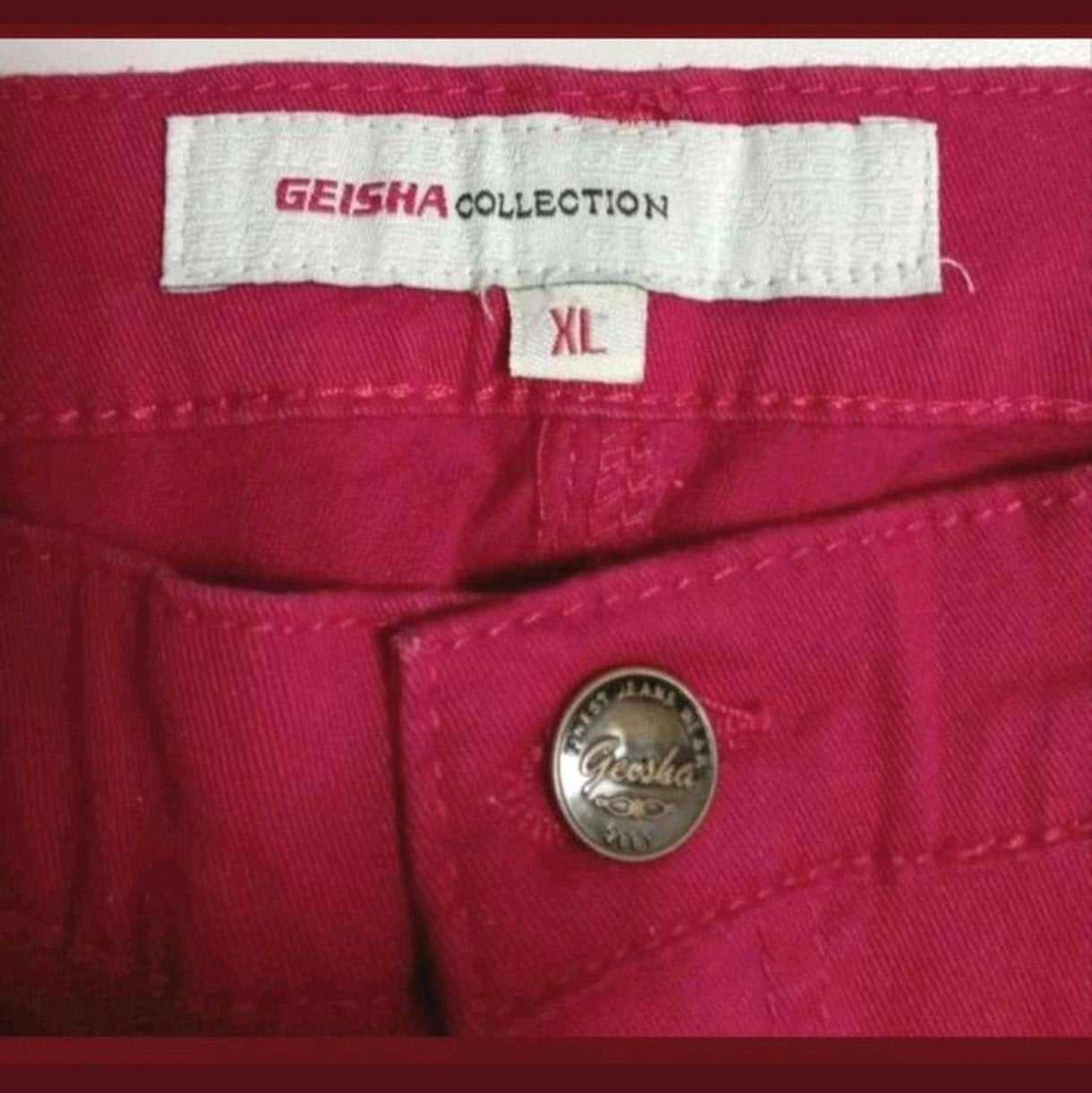 Mooie rode Geisha jeans XL ongedragen, Geisha, Maat 42/44 (L), Ophalen of Verzenden, Zo goed als nieuw