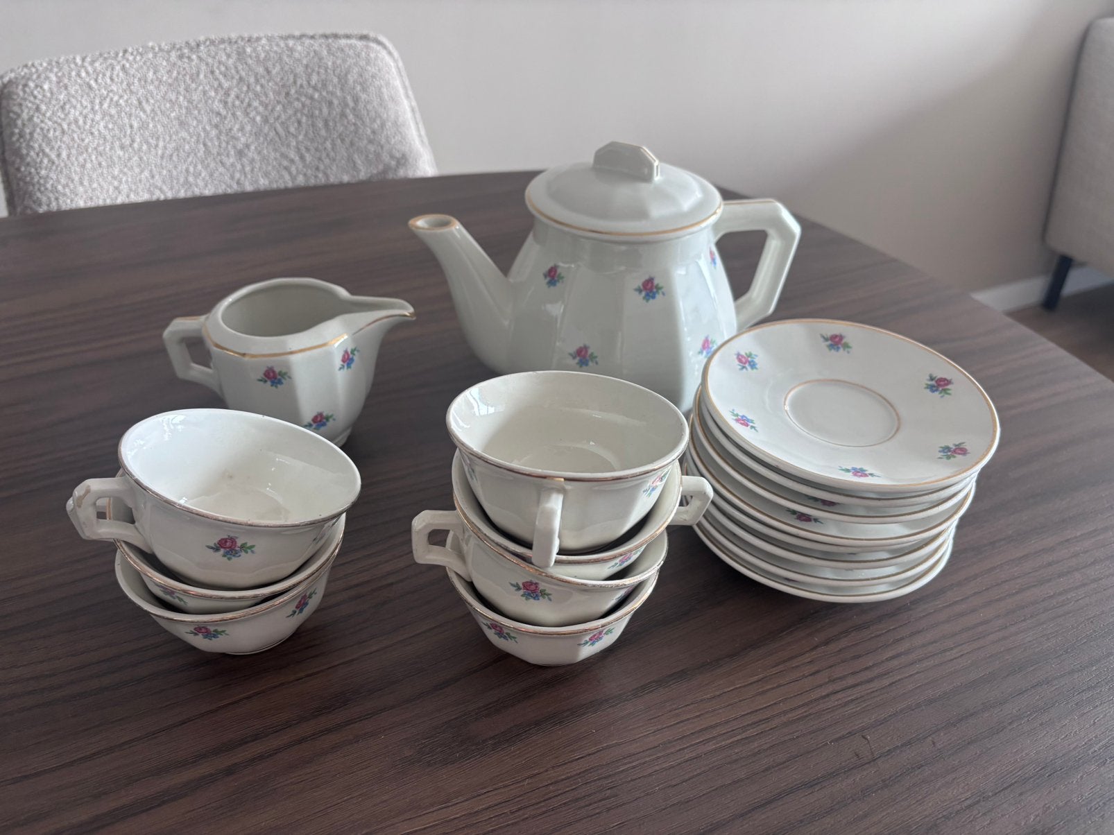Antiek K&G Lunéville France theeservies – brocante porselein, Ophalen of Verzenden