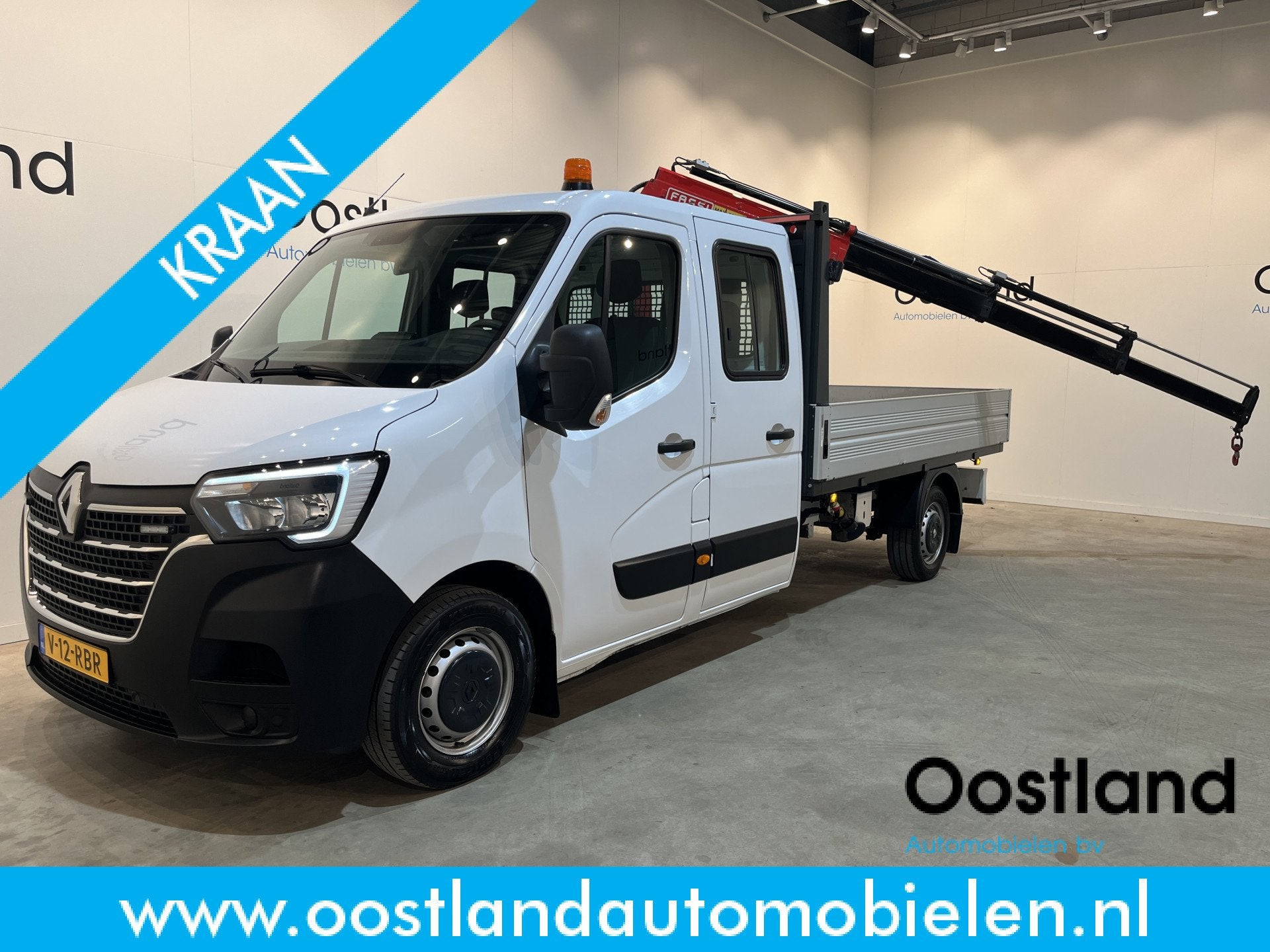 Renault Master 2.3 dCi 145 PK L3 Open Laadbak / Fassi Kraan, Stof, Gebruikt, 4 cilinders, Met garantie (alle)
