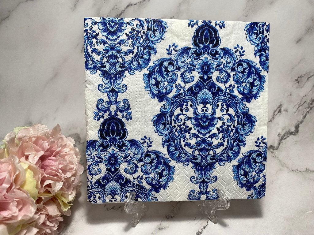 Knutsel servetten Delfts blauwe figuren decoupage nr 623, Ophalen of Verzenden, Nieuw, Knutselmateriaal