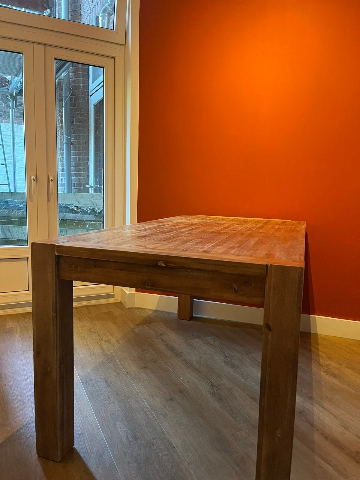 Hardhouten eettafel (160x84), Huis en Inrichting, Tafels | Eettafels, Ophalen, 50 tot 100 cm, Zo goed als nieuw, 150 tot 200 cm
