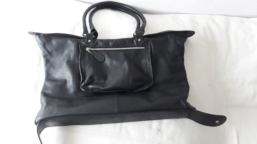 Jones, zwart leren shopper, Ophalen of Verzenden, Gebruikt, Zwart, Shopper