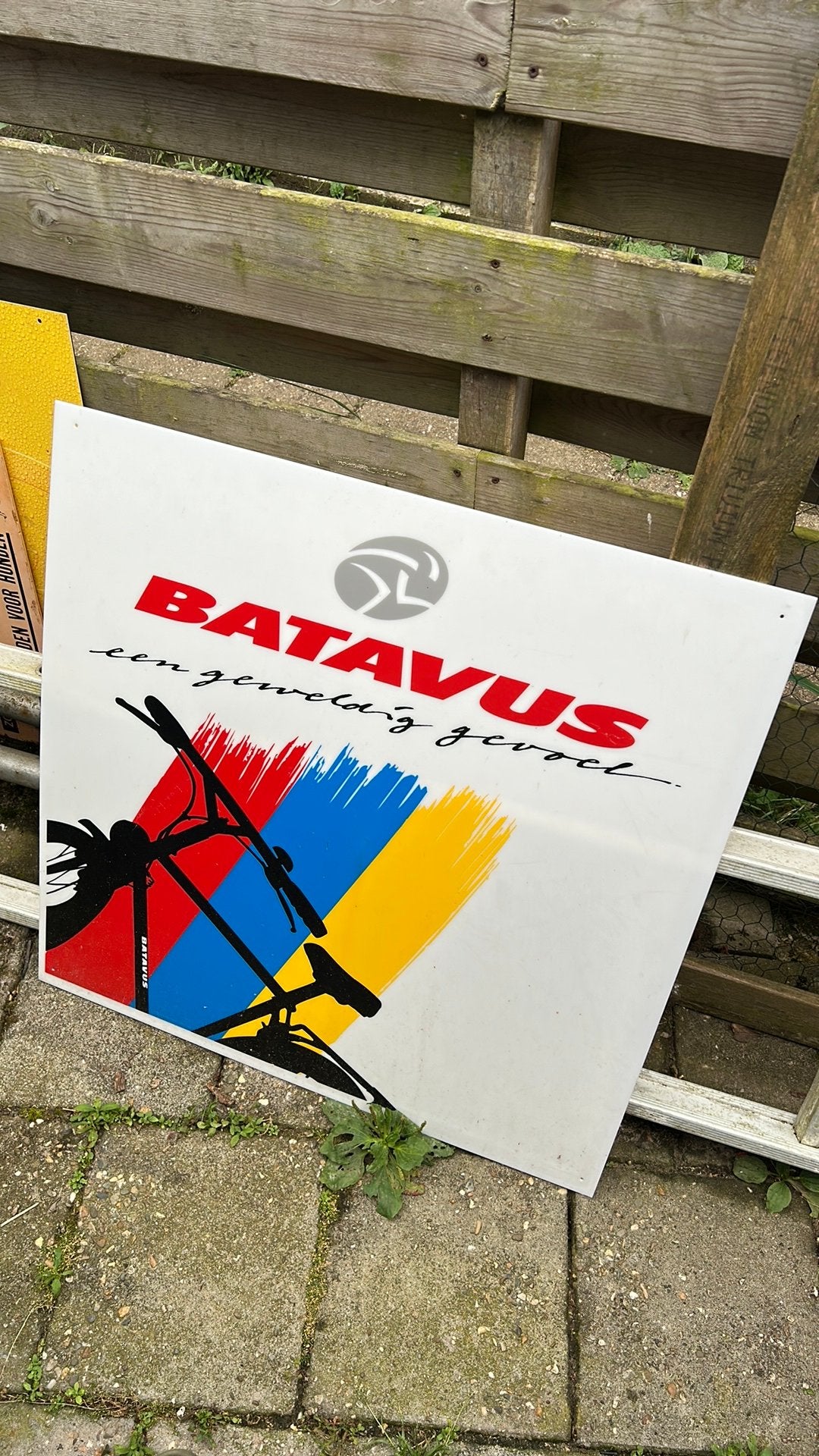 Batavus reclame bord heel mooi, Ophalen, Gebruikt, Reclamebord