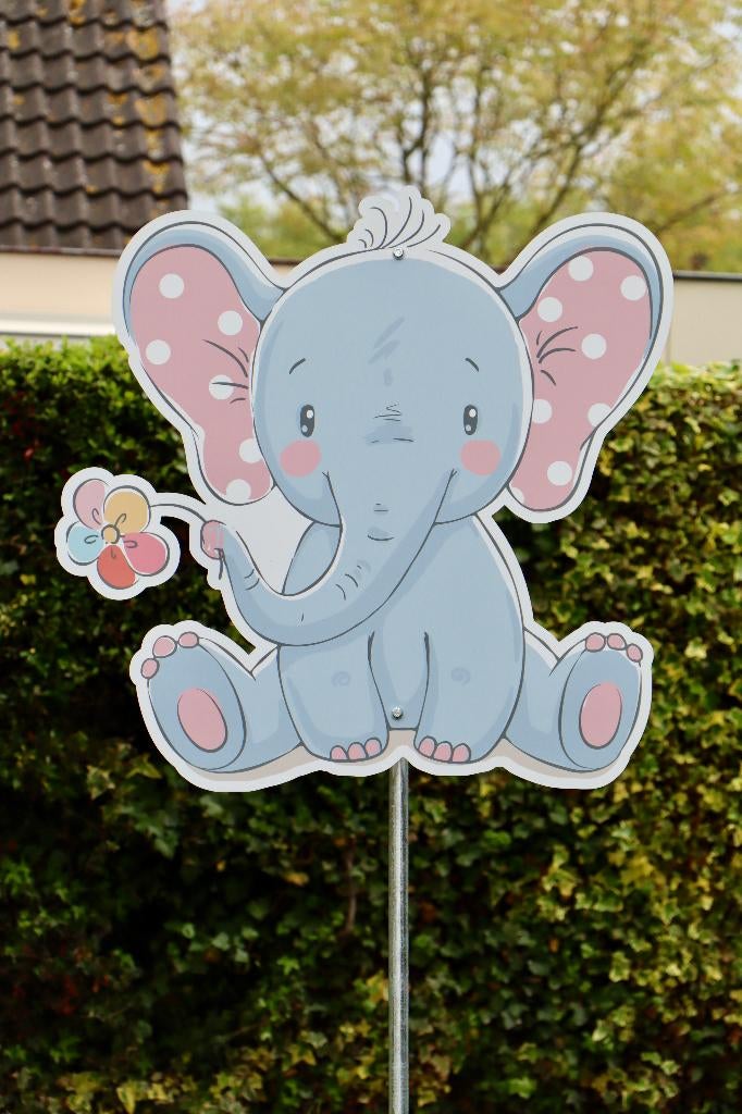 Geboortebord 'Olifant' te huur!, Kinderen en Baby's, Ophalen, Zo goed als nieuw, Geboortebord