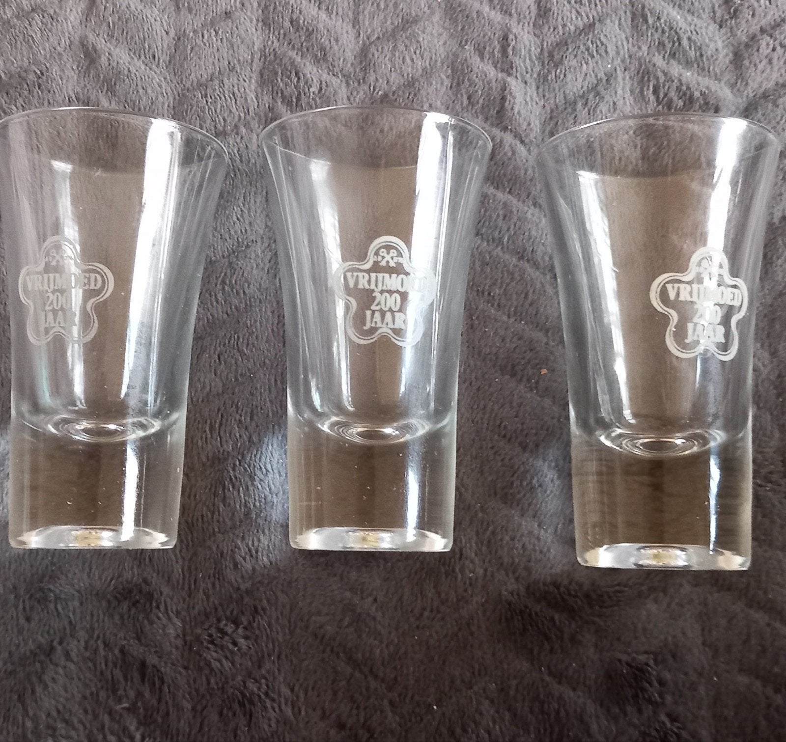 Vintage 3 Vrijmoed 200 Jaar Jenever Schiedam 1770/1970, Ophalen of Verzenden, Gebruikt, Overige typen