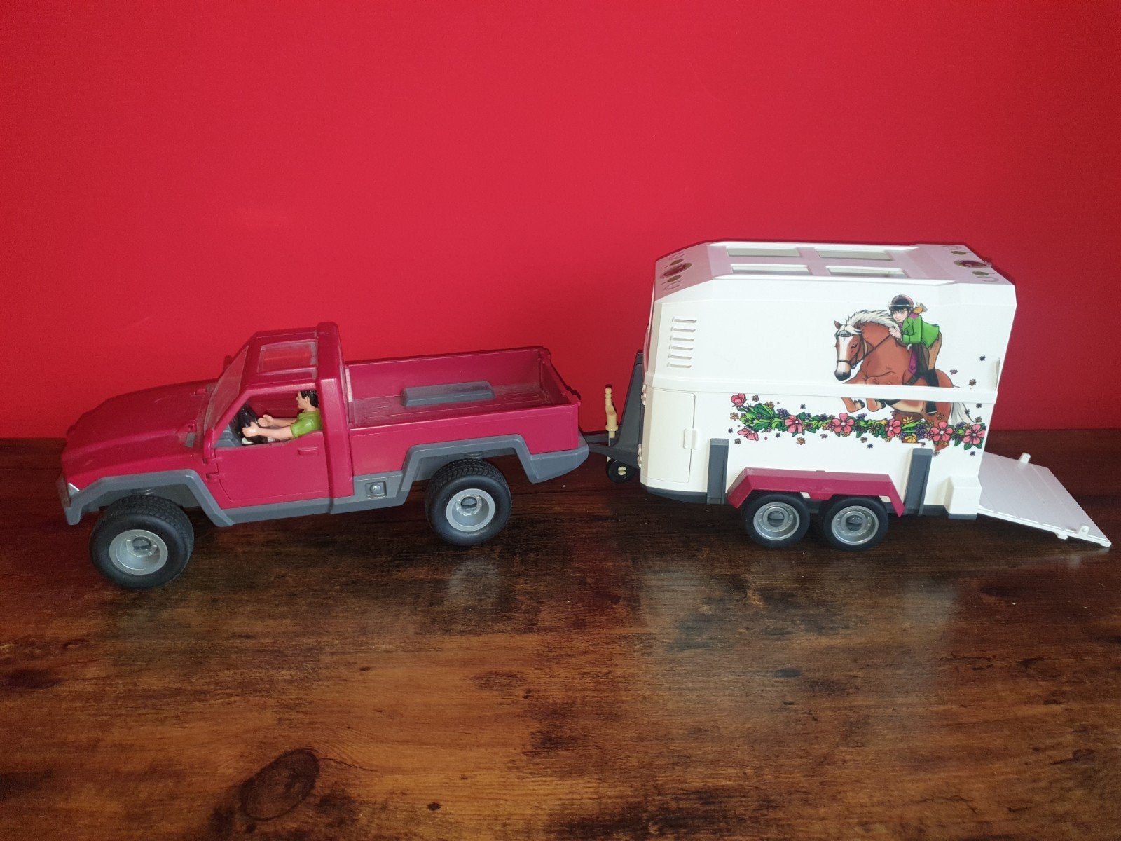 schleich pick-up met trailer, ., Ophalen of Verzenden, Zo goed als nieuw, .