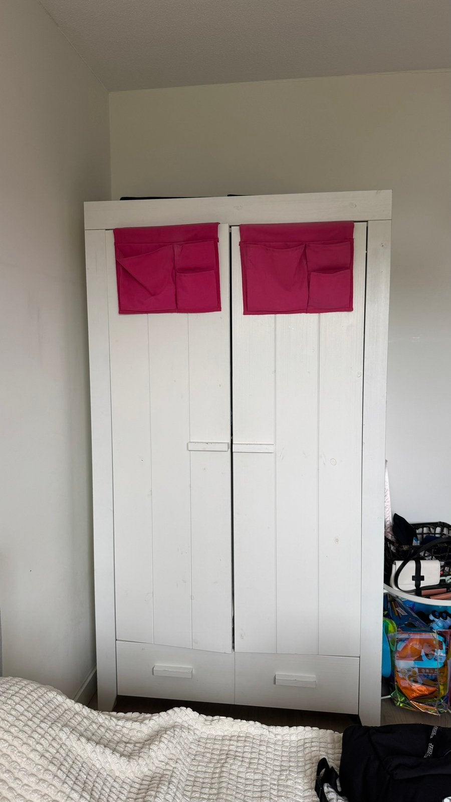 Witte houten kledingkast, Ophalen, Zo goed als nieuw, 50 tot 75 cm, 150 tot 200 cm