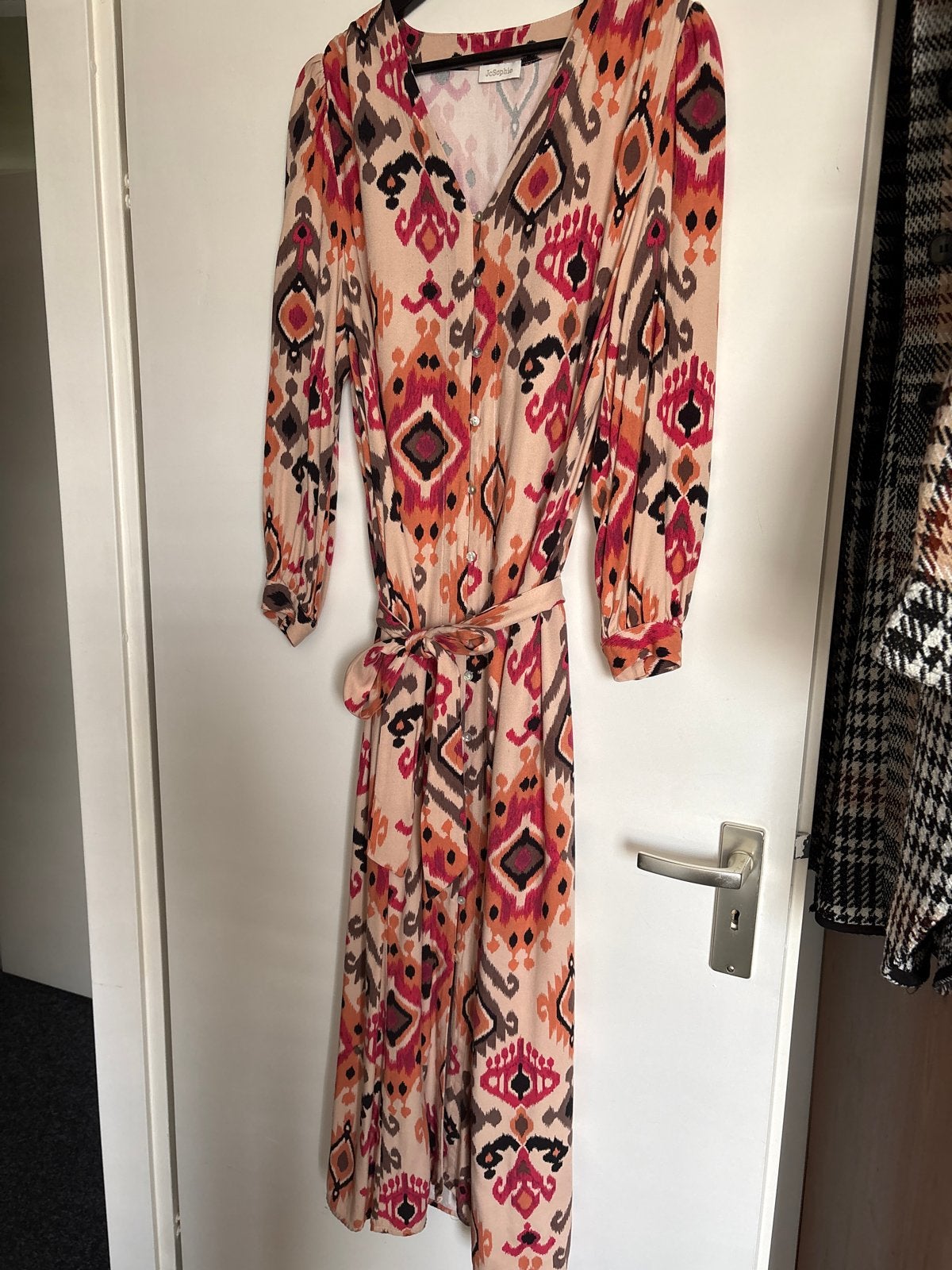 Jc sophie maat 36  lange jurk met ikat print en ceintuur, Maat 38/40 (M), Meerkleurig, Ophalen of Verzenden, Zo goed als nieuw