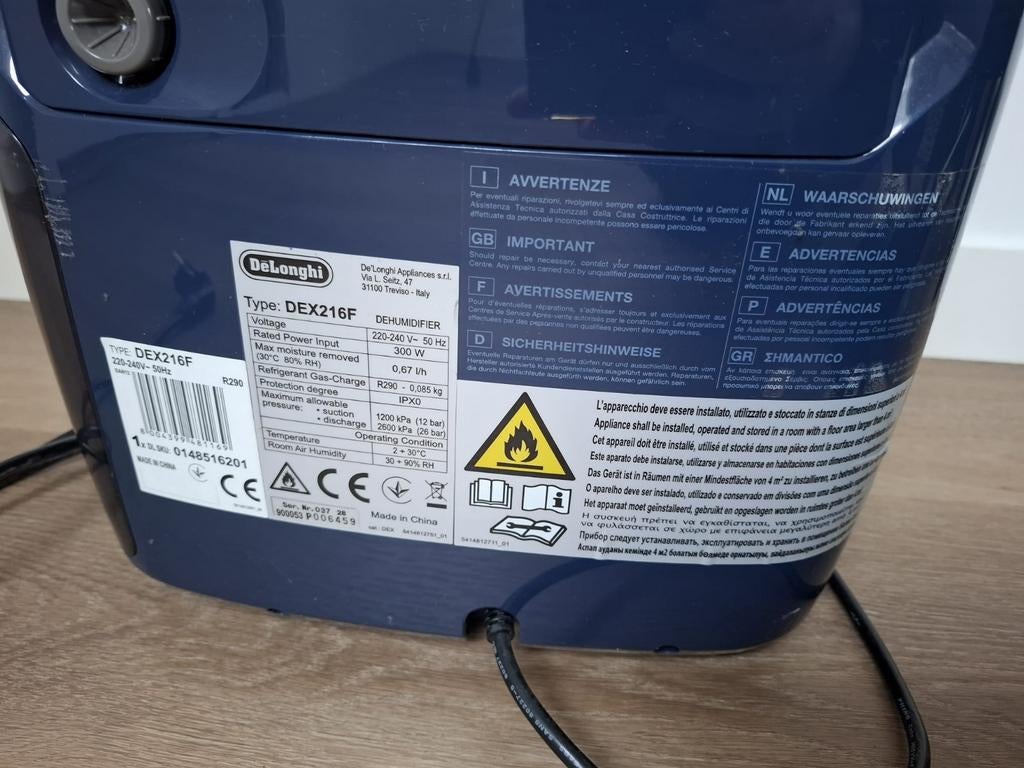 De'Longhi Tascuigo AriaDry Multi Luchtontvochtiger DEX216F, Ophalen, Zo goed als nieuw, Luchtontvochter