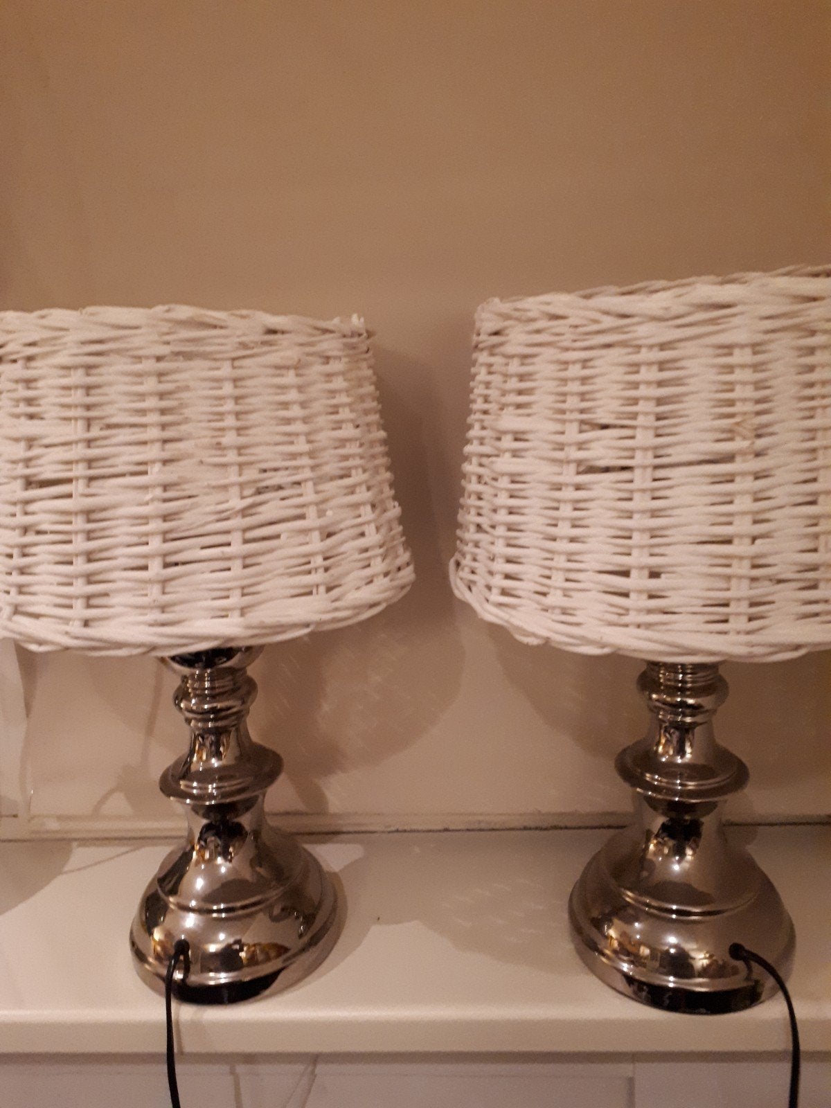 Landelijke schemerlampen 2×, Huis en Inrichting, Lampen | Tafellampen, Ophalen, Zo goed als nieuw, Minder dan 50 cm