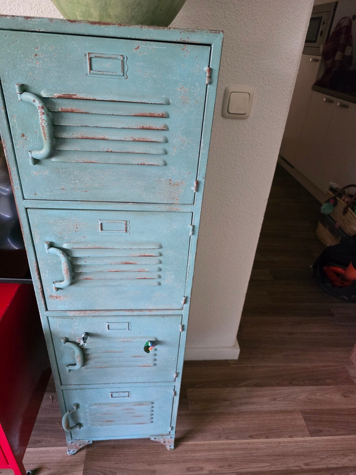 Vintage metalen locker kastje - industrieel design, Ophalen of Verzenden, Gebruikt, Industrieel, Vintage, Loft
