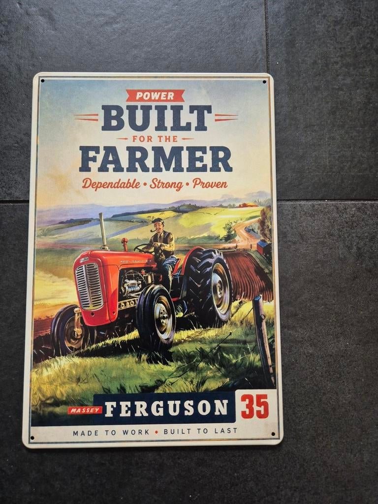 Massey ferguson 35 reclamebord, Ophalen of Verzenden, Nieuw, Reclamebord
