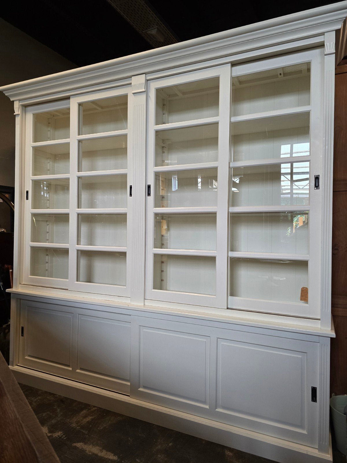 Grote witte vitrinekast | buffetkast | boekenkast, 200 cm of meer, Onbekend, Ophalen of Verzenden, Landelijk