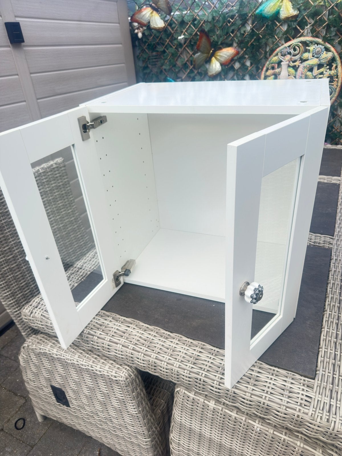 IKEA keukenkastje met glazen plankje, Minder dan 50 cm, Gebruikt, Wit, Ophalen of Verzenden