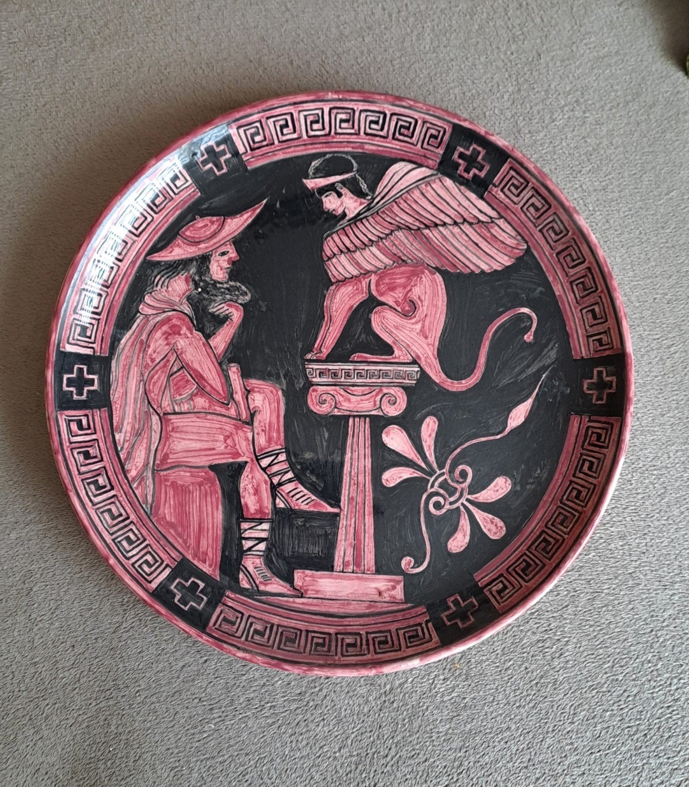 Decoratieve Wandbord met Griekse Mythologie Scéne, Antiek en Kunst, Verzenden
