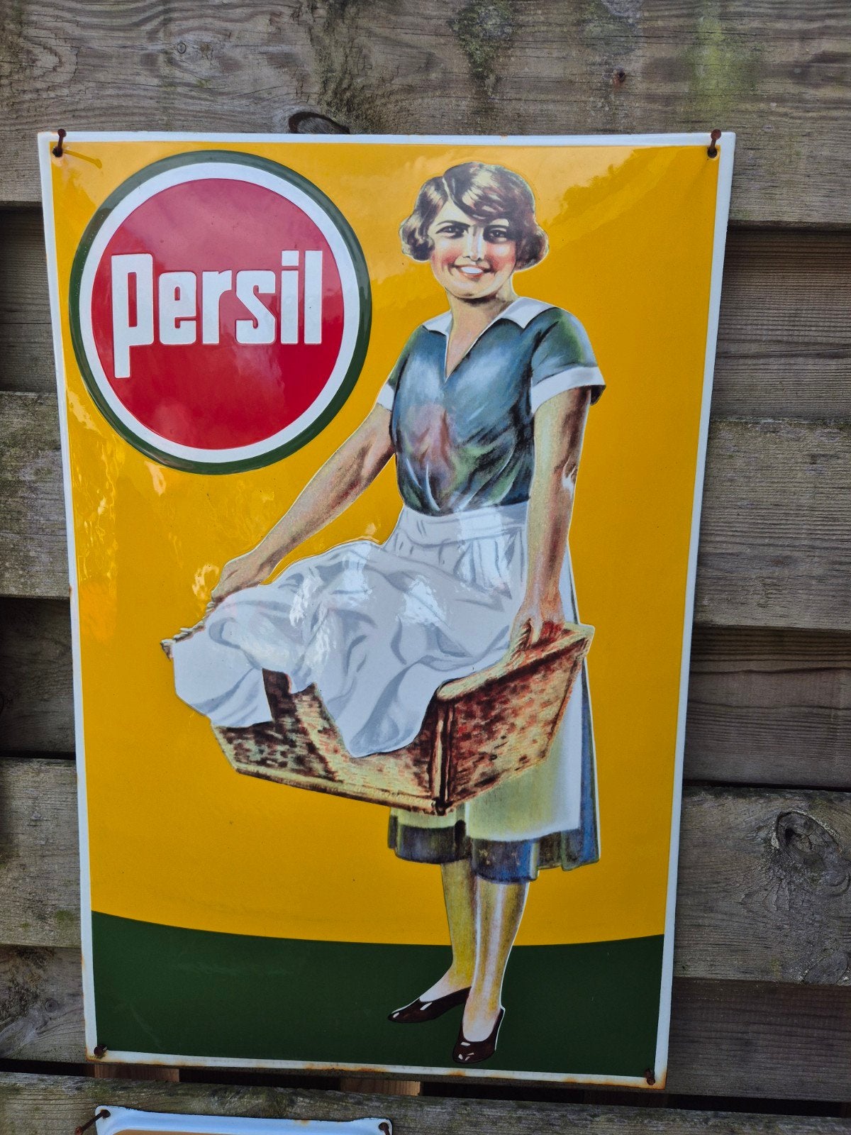 persil emaille reclame bord, Verzamelen, Ophalen of Verzenden, Zo goed als nieuw, Reclamebord