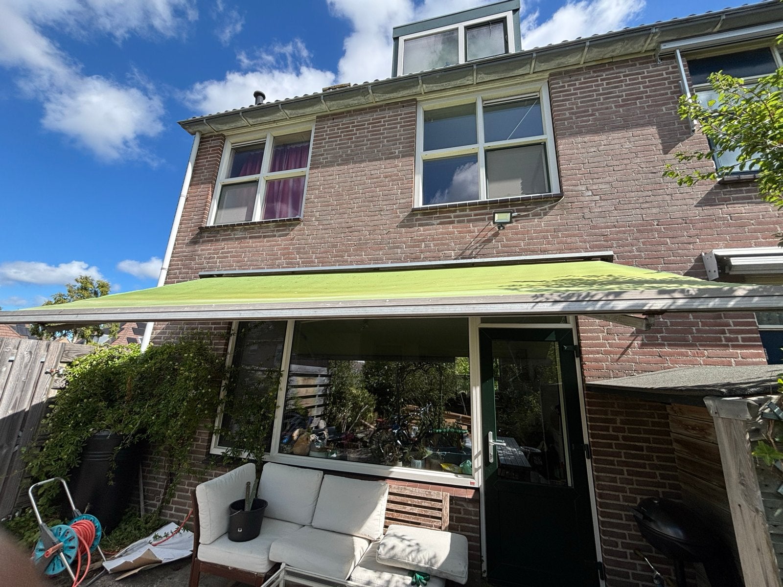 Gratis knikarmscherm 440x200 met Draaistang-zelf demonteren, Ophalen, Gebruikt, 450 cm of meer, 150 tot 300 cm