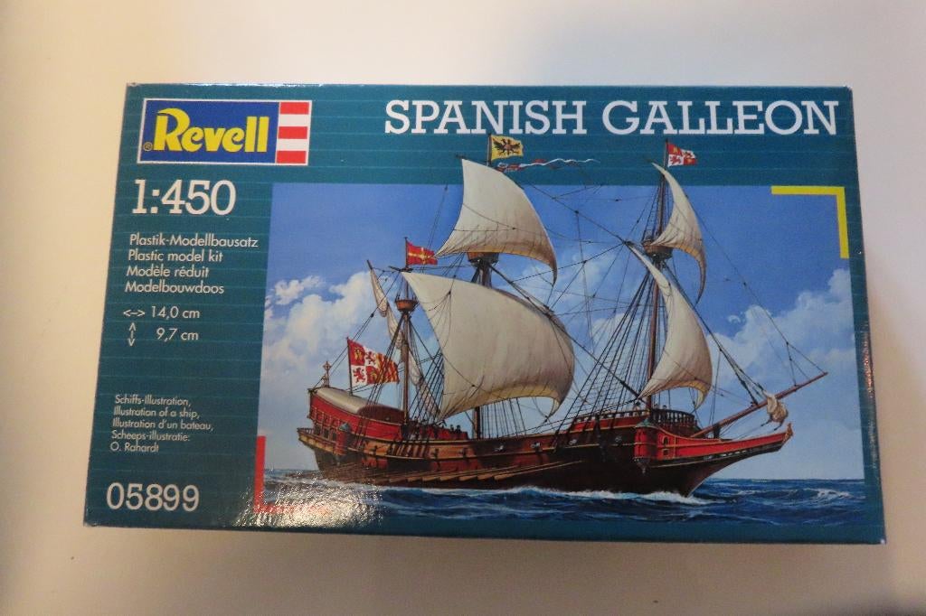 Revell 1:450 Spanish Galleon modelbouw doos compleet., Ophalen of Verzenden, Gebruikt, 1:200 of kleiner, Revell