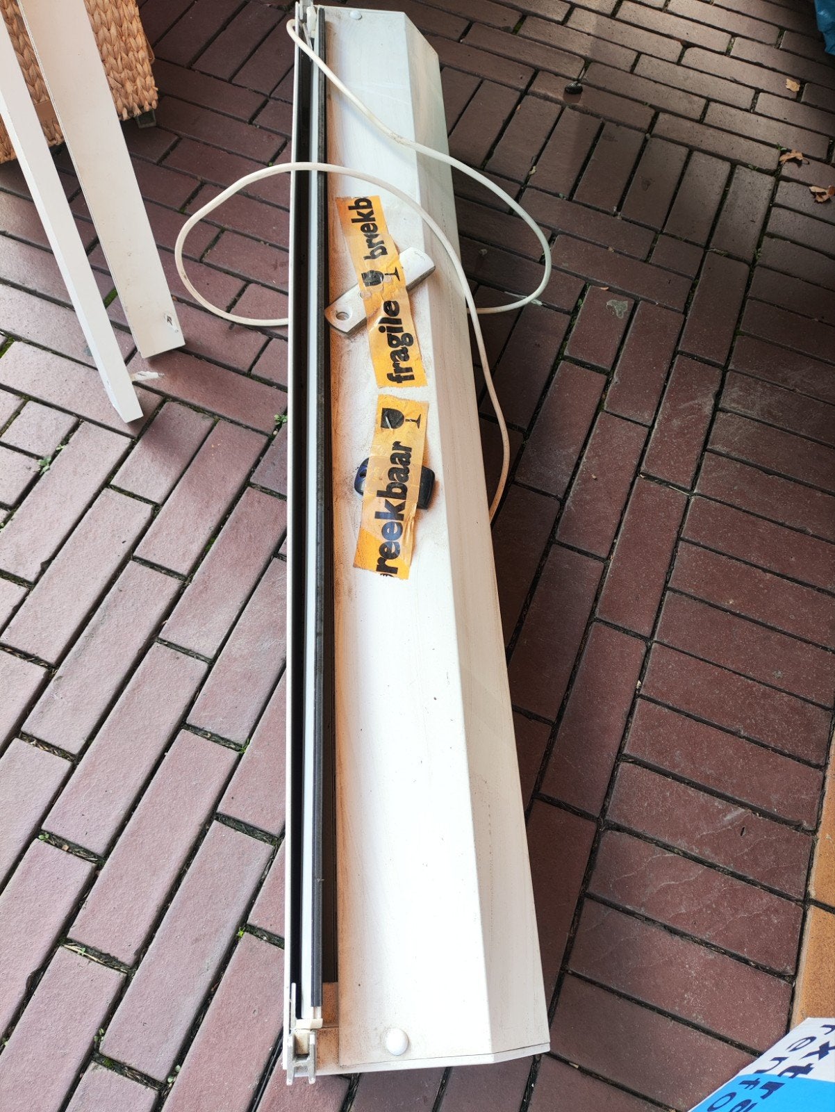 rolluik voor een deur inc afstandsbediening en geleiders, Ophalen, Gebruikt, Wit, 200 cm of meer