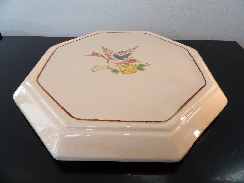 Art Deco Longwy grote Onderzetter, Vogel, Ophalen of Verzenden