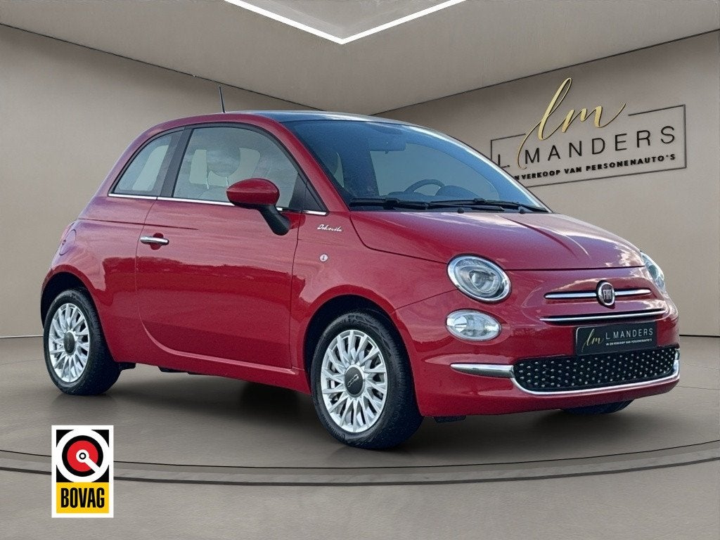 Fiat 500 1.0 Hybrid Dolcevita 2021 ROOD | Panoramadak | Appl, Auto's, Keurmerk '100% Onderhouden', 12 maanden, Gebruikt, Parkeersensor