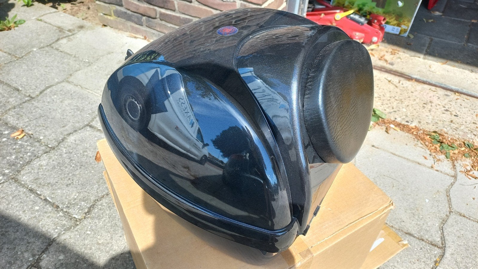 Scooter Topkoffer - Grijs/Zwart - Incl Bevestig *nieuw*, Ophalen of Verzenden, Zo goed als nieuw