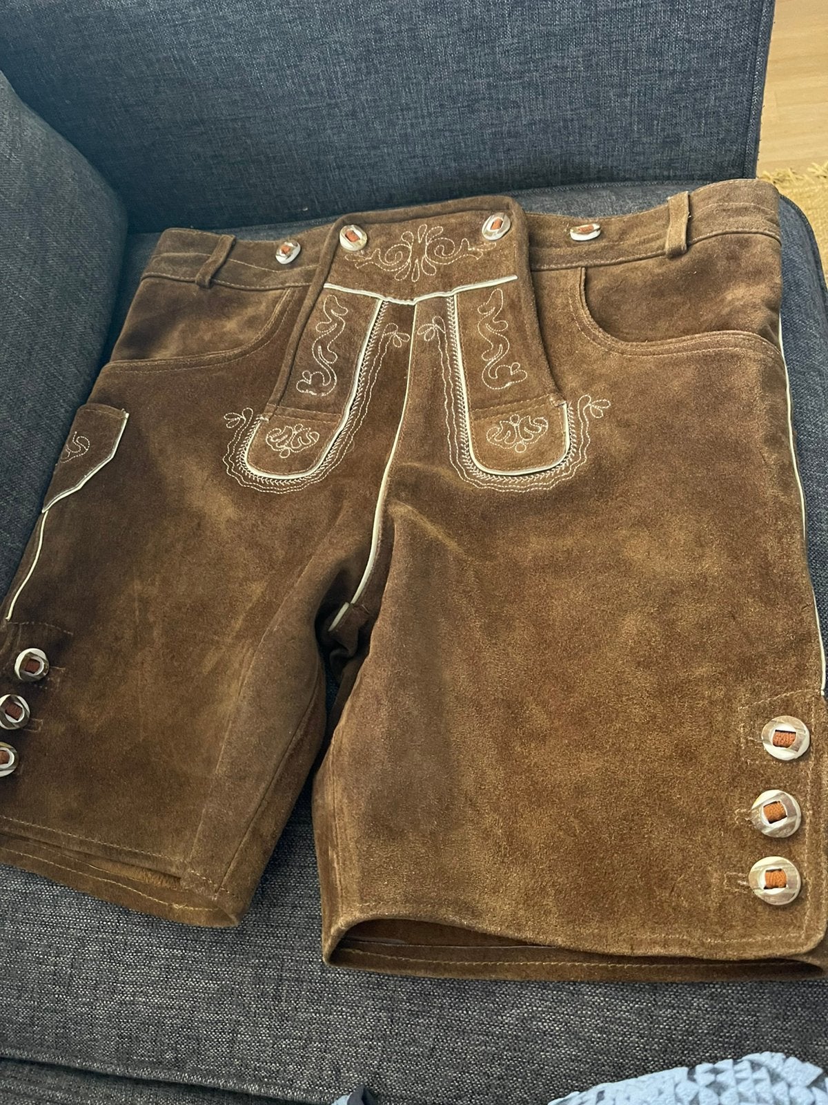 Traditionele Lederhose bruin, Ophalen of Verzenden, Zo goed als nieuw, Maat 52/54 (L), Overige thema's