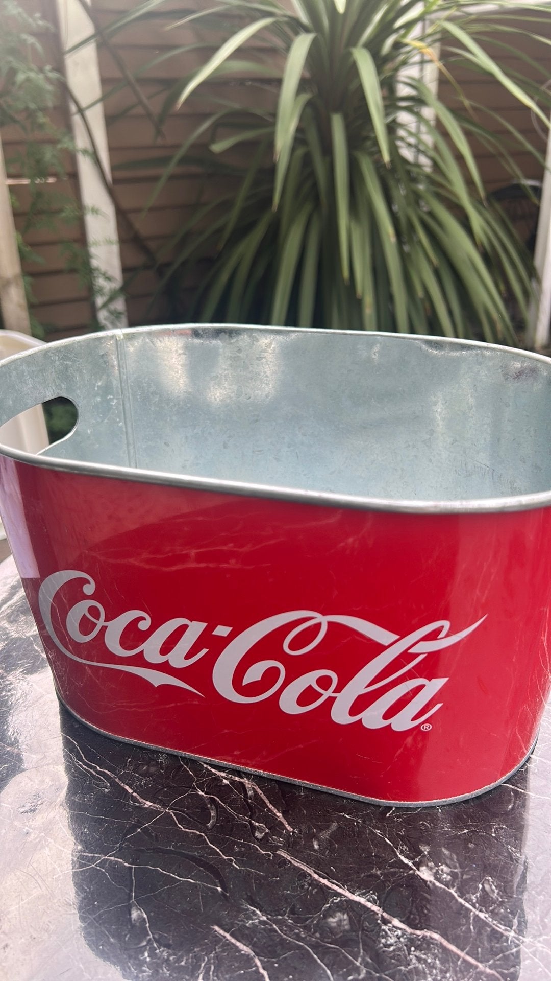 Coca-Cola metalen ijsemmer / drankkoeler, Ophalen, Zo goed als nieuw, Aluminium, Met handgreep