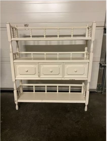 Brocante wit houten etagère/regaal kastje, Ophalen