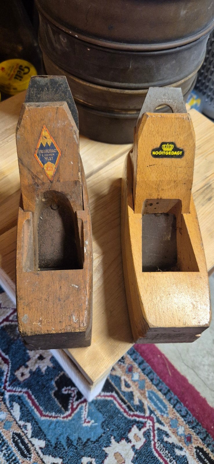 Set van 2 vintage houten schaven - Nooitgedagt, Ophalen of Verzenden