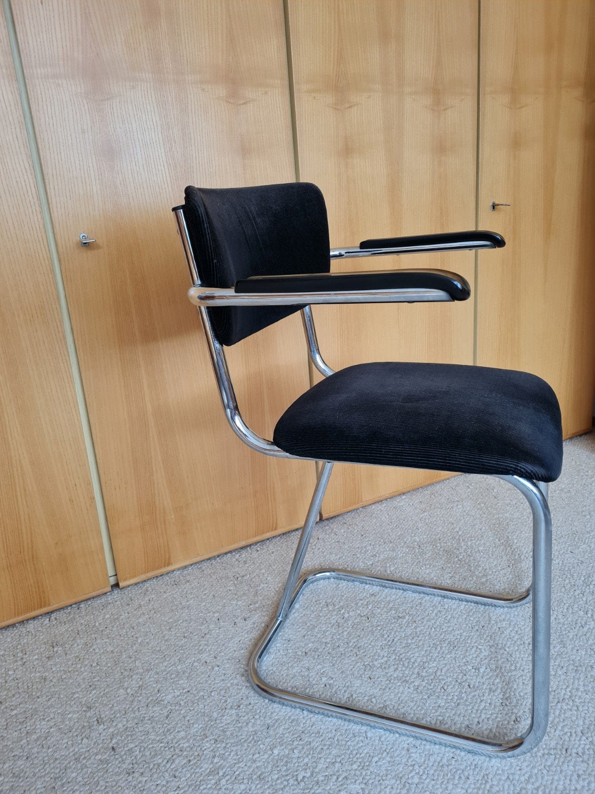 W.H.Gispen stoel model 207 design vintage, Ophalen, Metaal, Gebruikt, Zwart