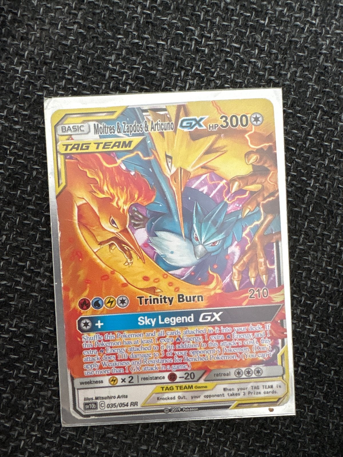 Moltres & Zapdos & Articuno GX TAG TEAM Pokémon Kaart, Ophalen, Zo goed als nieuw, Losse kaart