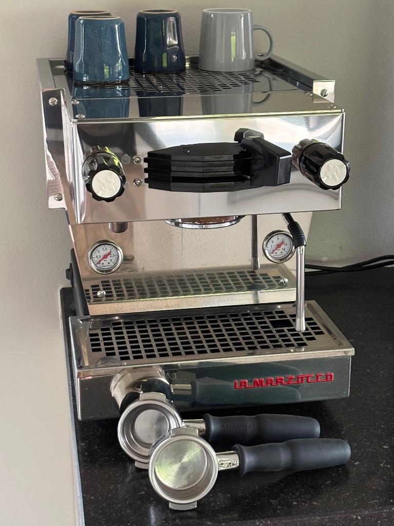 La marzocco linea mini RVS nieuwstaat, 10 kopjes of meer, Ophalen, Zo goed als nieuw, Espresso apparaat