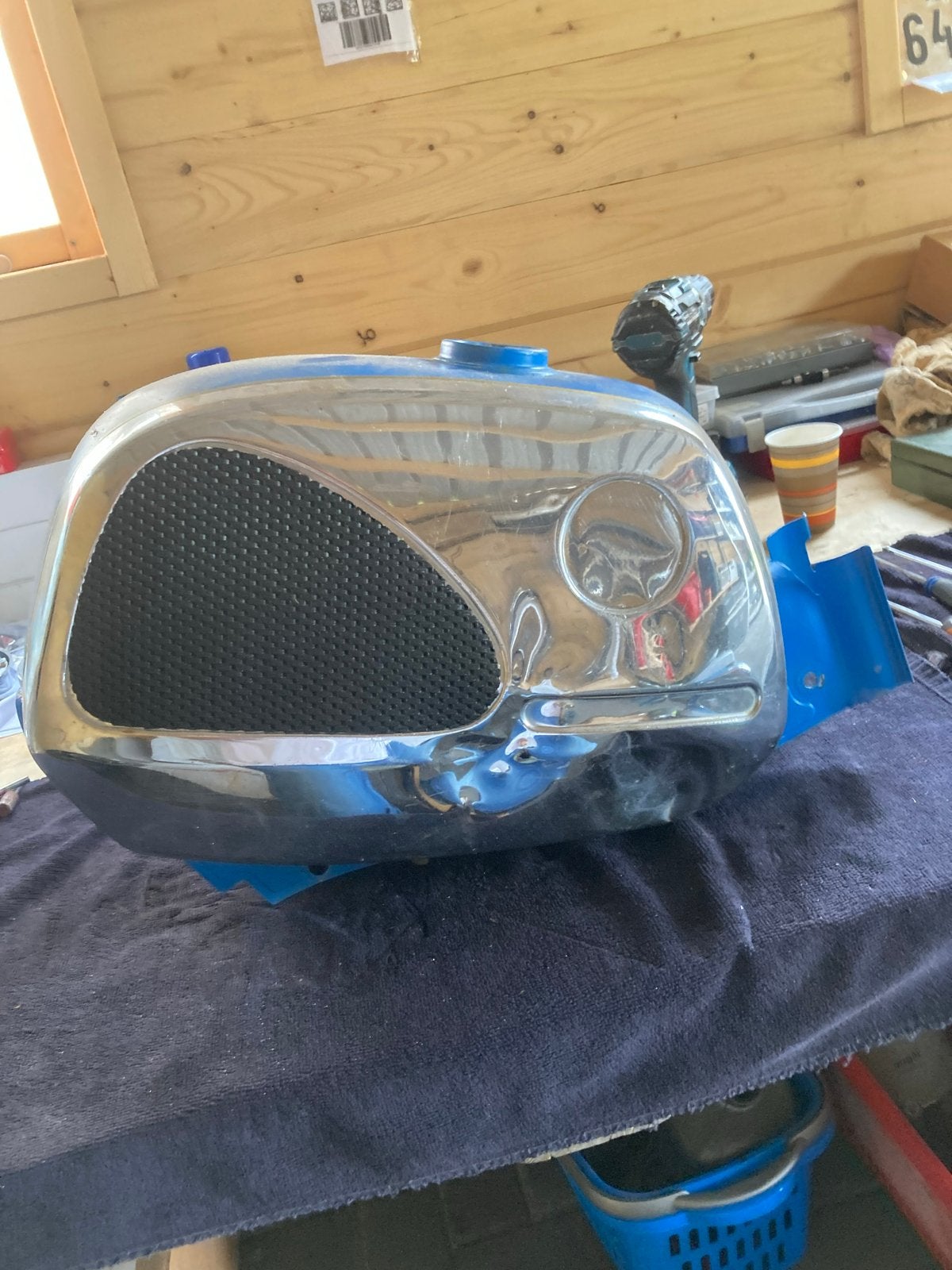 Zundapp klotenstoter tank  met deuken, Fietsen en Brommers, Brommeronderdelen | Zundapp, Ophalen of Verzenden, Gebruikt, Tank