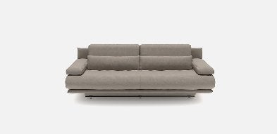 Rolf Benz 6500 2-zitsbank in grijs leer, Ophalen, Gebruikt, 150 tot 200 cm, Tweepersoons