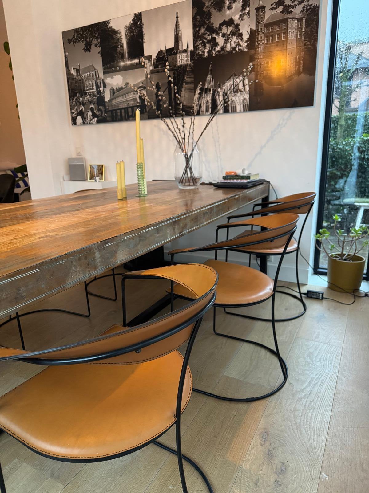Toffe eettafel, Huis en Inrichting, Tafels | Eettafels, Ophalen, Gebruikt, Rechthoekig, 50 tot 100 cm