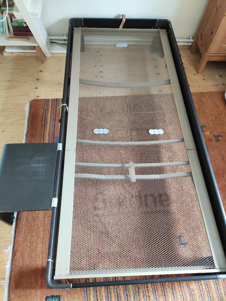 Auping Auronde 90x210 (34cm hoog)met Aanhaaktafel en extra's, Ophalen, 90 cm, Eenpersoons, Auping Auronde