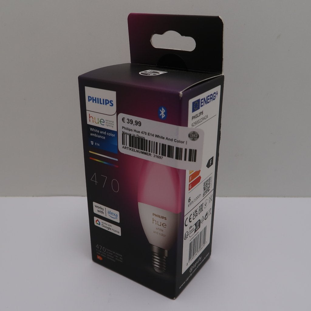 Philips Hue 470 E14 White And Color | Nieuw in Doos, Philips, Nieuw, Support@philips.com, Philips Center
Amstelplein 2
1096 BC Amsterdam
Netherlands
