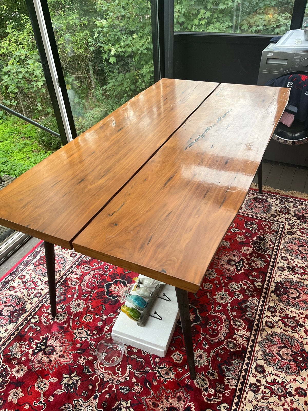 Dutchbone Alagon eettafel – walnoot, Ophalen, Gebruikt, 50 tot 100 cm, Vijf personen of meer