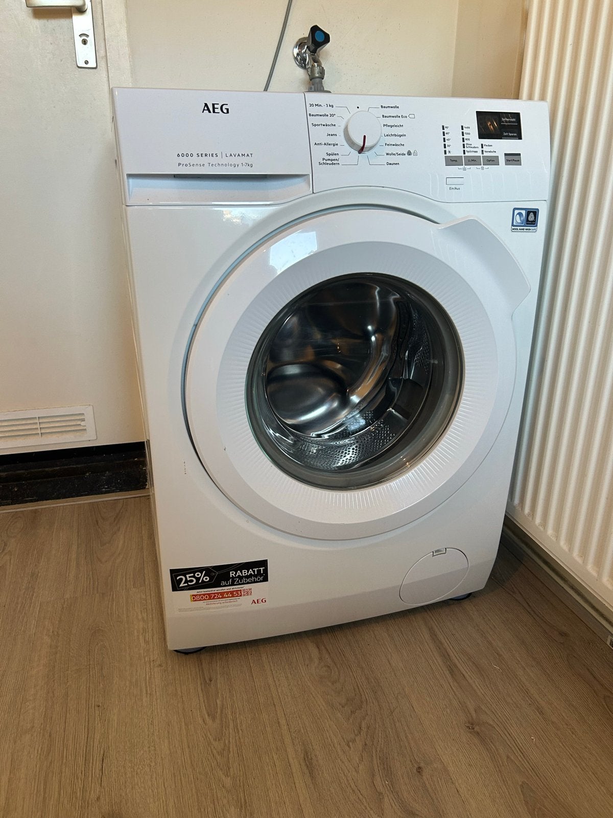 AEG Lavamat 6000 Series Wasmachine 7kg, Ophalen, Zo goed als nieuw, Voorlader, Kort programma