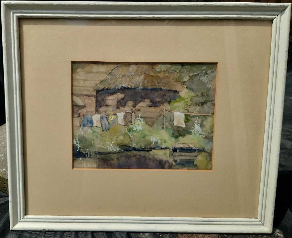 Jaap WEILAND (1891-1970) Wasdag ~1940 aquarel, Antiek en Kunst, Kunst | Schilderijen | Klassiek, Origineel werk, Impressionistisch
