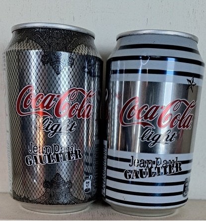 Coca-Cola Light Blikkenset uit NL Jean Paul Gaultier 2 st., Verzamelen, Ophalen of Verzenden, Gebruikt, Verpakking