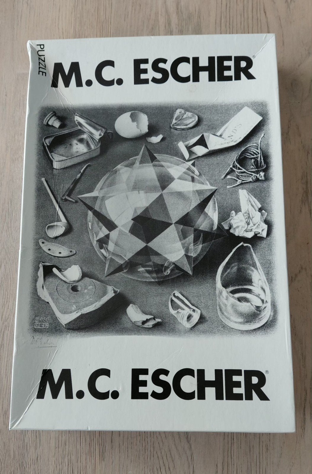 M.C. Escher puzzel 1000 stukjes Order en Chaos, Ophalen of Verzenden, 500 t/m 1500 stukjes, Gebruikt, Legpuzzel