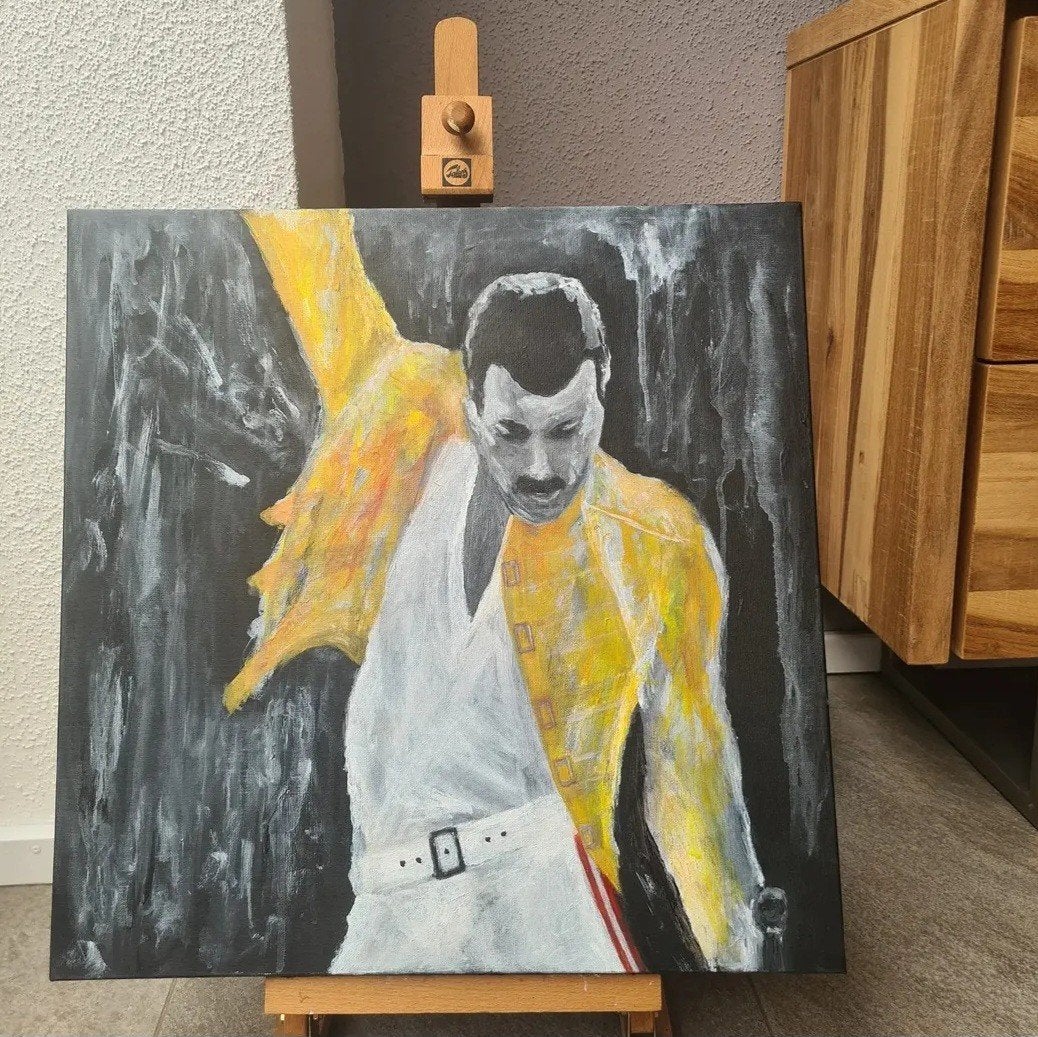 Freddie Mercury   handpainted schilderij, Ophalen of Verzenden